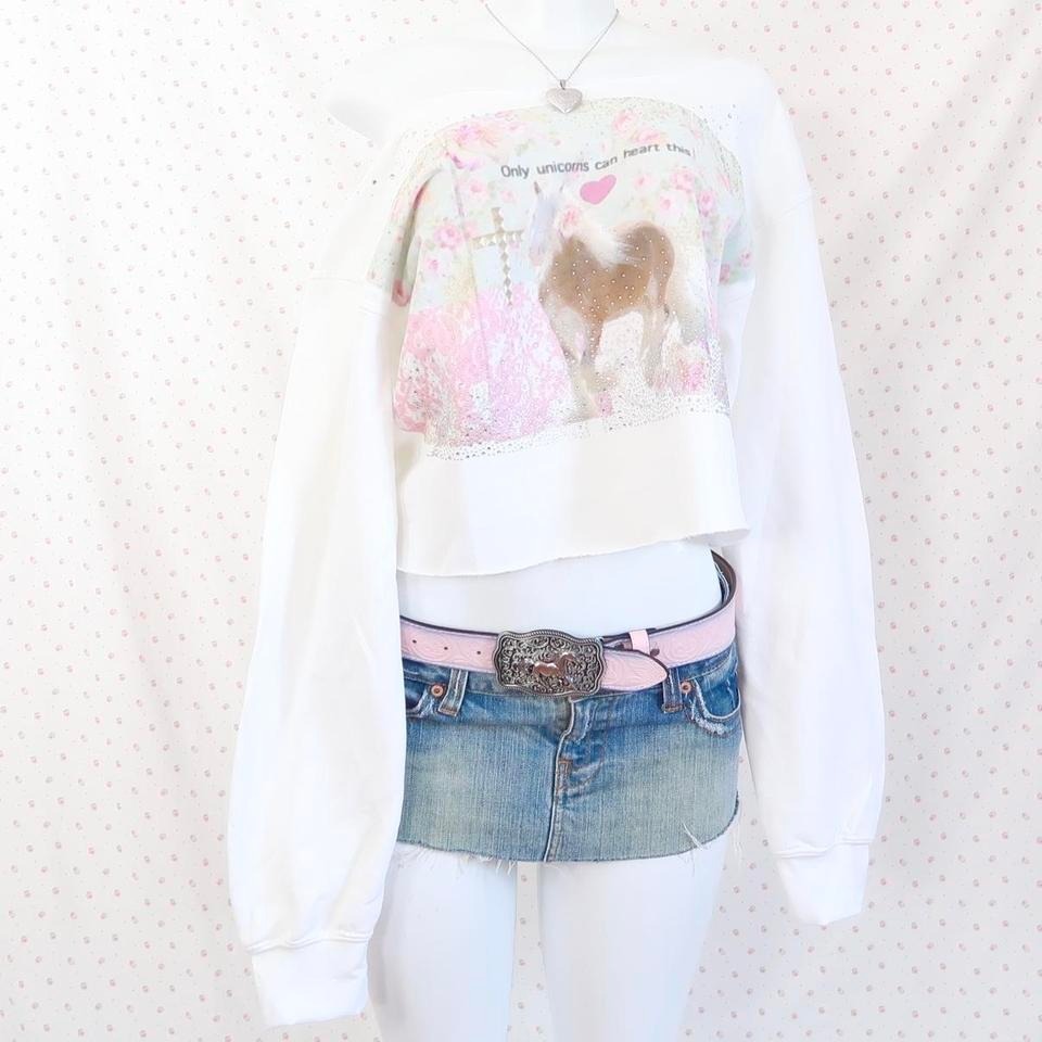Only Unicorns Can Heart This Unicorn Graphic Sweatshirt Fairycore Coquette